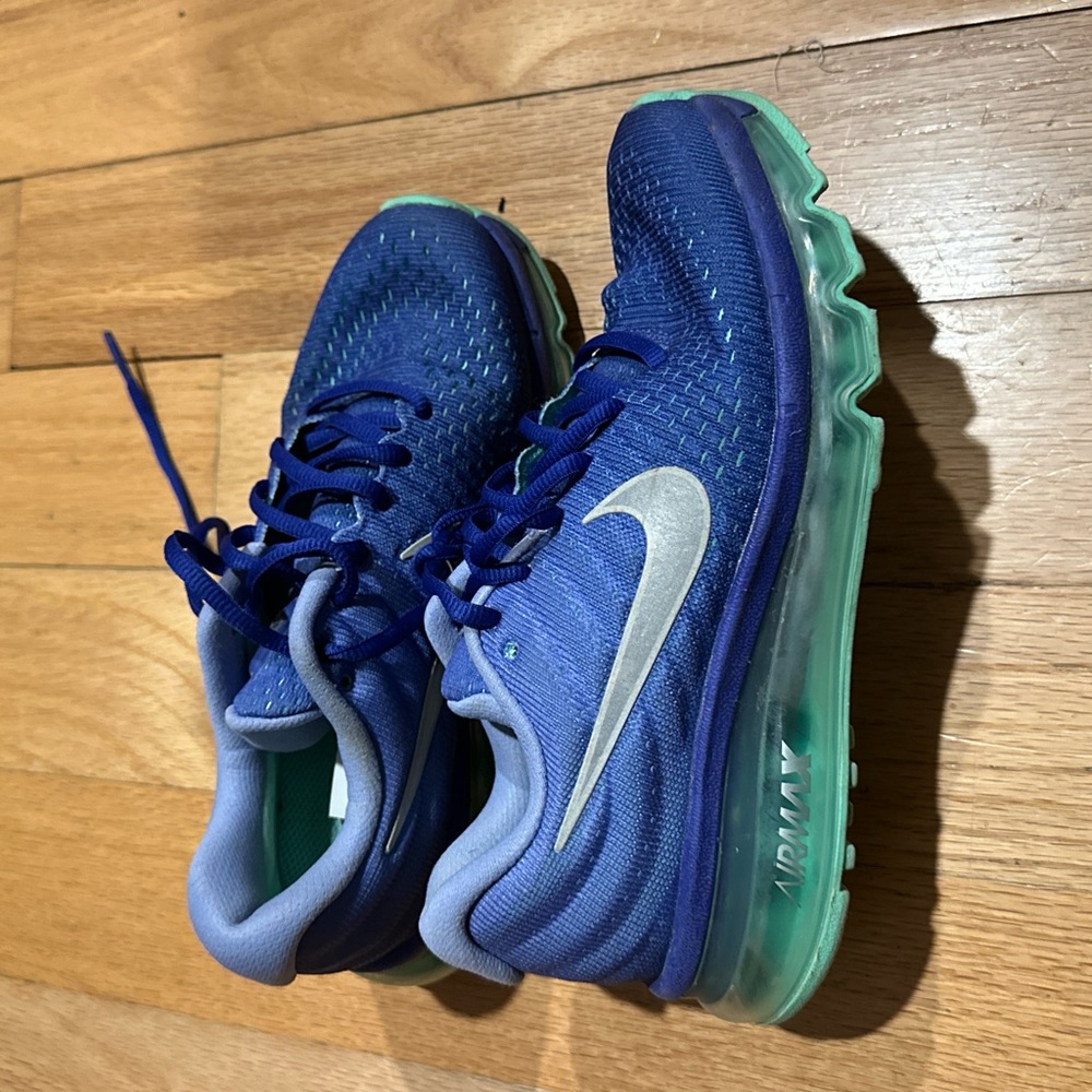 Nike Kids Blue and Green Air Max